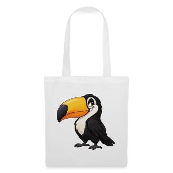 Toucan Vogel Paradiesvogel Cartoon süß - Stoffbeutel - Weiß - Vorne