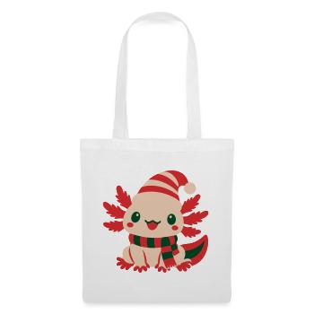 Axolotl Weihnachtsmuetze Icon - Stoffbeutel - Weiß - Vorne