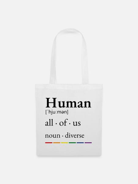 Human – Gay Pride LGBTQ+ LGBTQIA+ Diversity - Stoffbeutel - Weiß