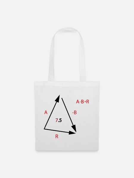 Algebraische Gleichung Typo Rot - Stoffbeutel - Weiß