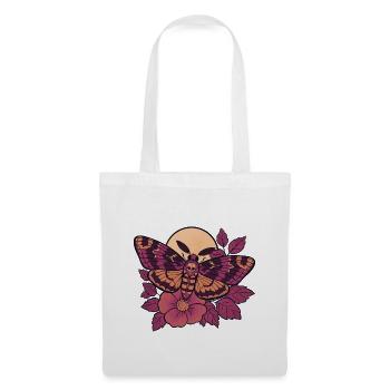 Schädelmotten-Mond-Floral - Stoffbeutel - Weiß - Vorne
