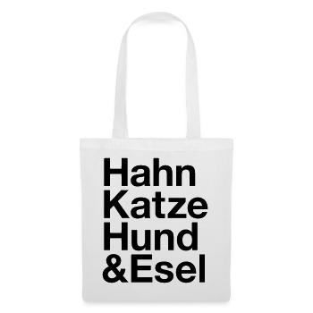 BREMEN Stadtmusikanten Hahn Esel Hund Katze - Stoffbeutel - Weiß - Vorne