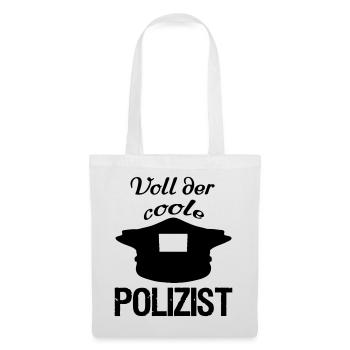 Voll der coole Polizist,Polizei,Berufe,Geschenk - Stoffbeutel - Weiß - Vorne