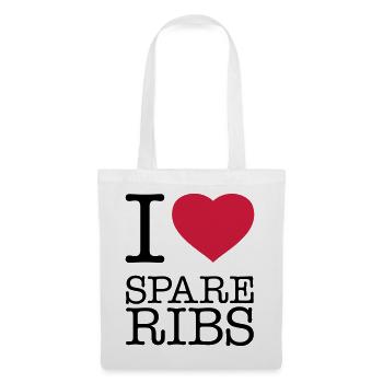 I LOVE SPARE RIBS - Stoffbeutel - Weiß - Vorne