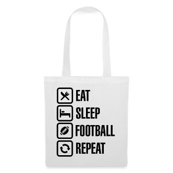 Eat Sleep American Football Repeat - Stoffbeutel - Weiß - Vorne