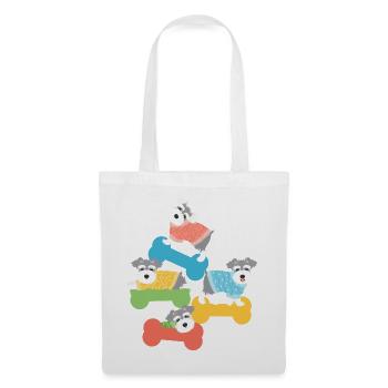 Chiens Schnauzer nain en chandails - Sac en tissu - blanc - Devant