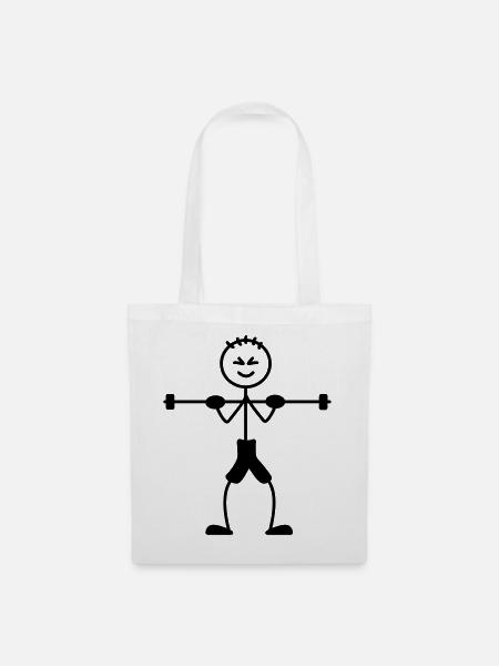 Krafttraining mit viel Gewicht - Stoffbeutel - Weiß