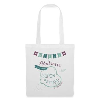 Merci Maîtresse pour cette Super Année ! - Sac en tissu - blanc - Devant