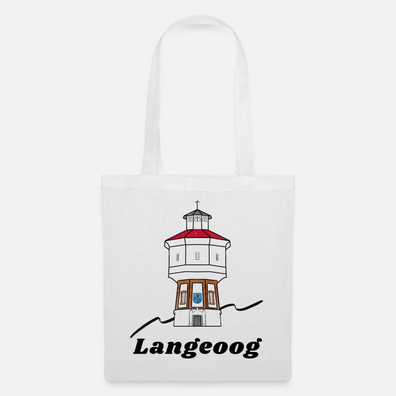 Leuchtturm Langeoog - Stoffbeutel - Weiß