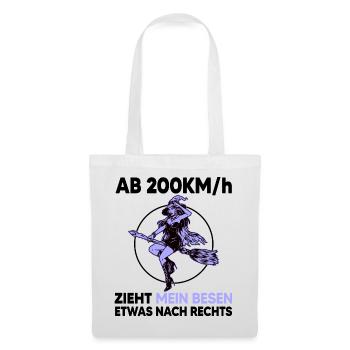 hexe auf besen witch girl magic speed 200 racer - Stoffbeutel - Weiß - Vorne