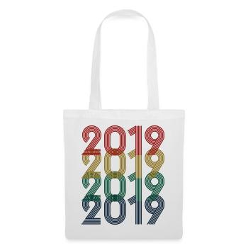 Cool Retro 2019, 4 Jahre alt, Kinder zum 4. Geburtstag - Stoffbeutel - Weiß - Vorne