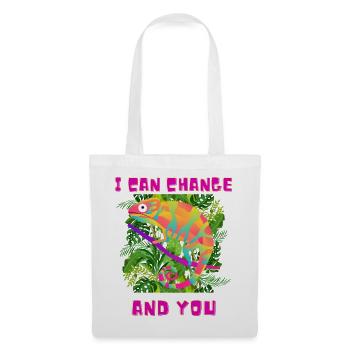 Drôle de caméléon ;) - Sac en tissu - blanc - Devant