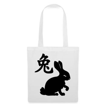 Chinese character rabbit with rabbit image - Tote Bag - white - Front
