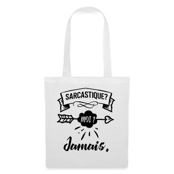 sarcastique? moi? jamais. - Sac en tissu - blanc - Devant