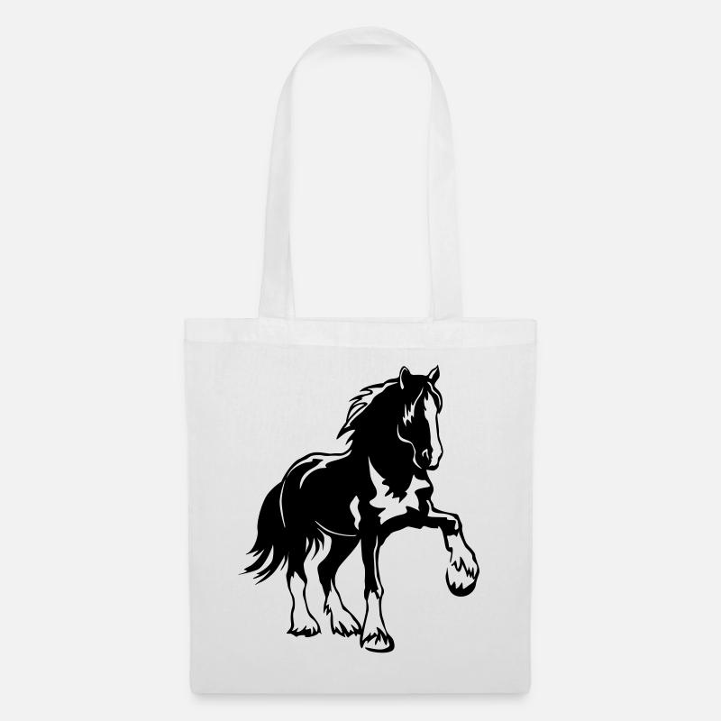 Pferd Shire Horse - Stoffbeutel - Weiß