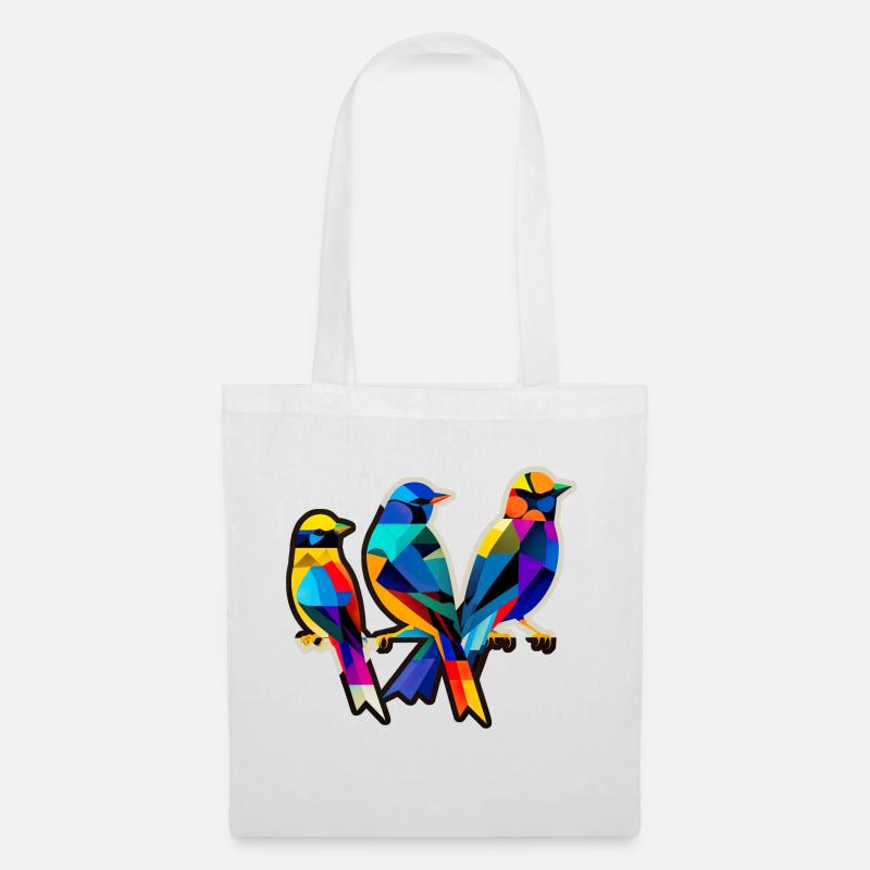 Trois petits oiseaux - Sac en tissu - blanc