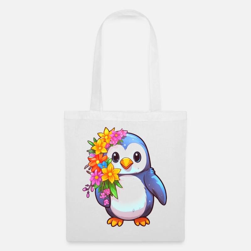 Süßer Pinguin - Stoffbeutel - Weiß