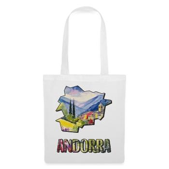 Aquarell Landkarte Andorra - Stoffbeutel - Weiß - Vorne