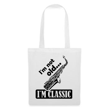 klassische Musik Sprüche lustig Saxophon Sax Logo - Stoffbeutel - Weiß - Vorne
