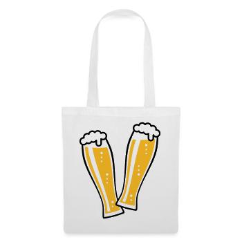 2 Toasting Wheat Beer Glasses (Weiss Beer / 2C) - Tote Bag - white - Front