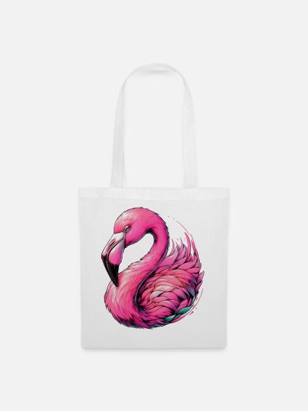 Flamingo - Stoffbeutel - Weiß