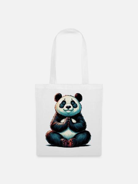 Panda - Stoffbeutel - Weiß