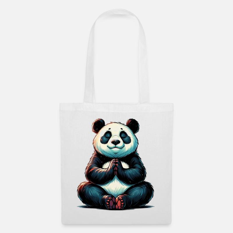 Panda - Stoffbeutel - Weiß
