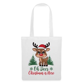 Oh Deer Christmas is Here - Stoffbeutel - Weiß - Vorne