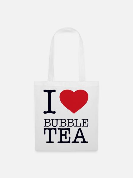 I LOVE BUBBLE TEA - Stoffbeutel - Weiß