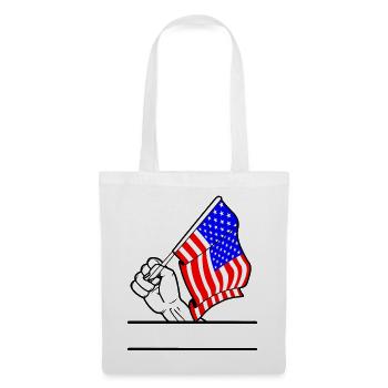Flag USA espace de texte transparent pour le poing - Sac en tissu - blanc - Devant