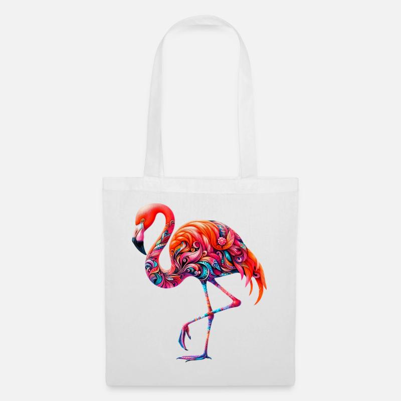Flamingo - Stoffbeutel - Weiß