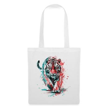 Tiger Head Predator Nature Wilderness Splash Colorful - Tote Bag - white - Front