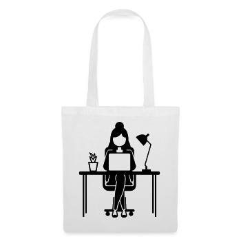 Worker Woman Computer Job - Tote Bag - white - Front