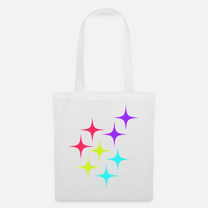 Bunte Sterne sparkle Muster - Stoffbeutel - Weiß