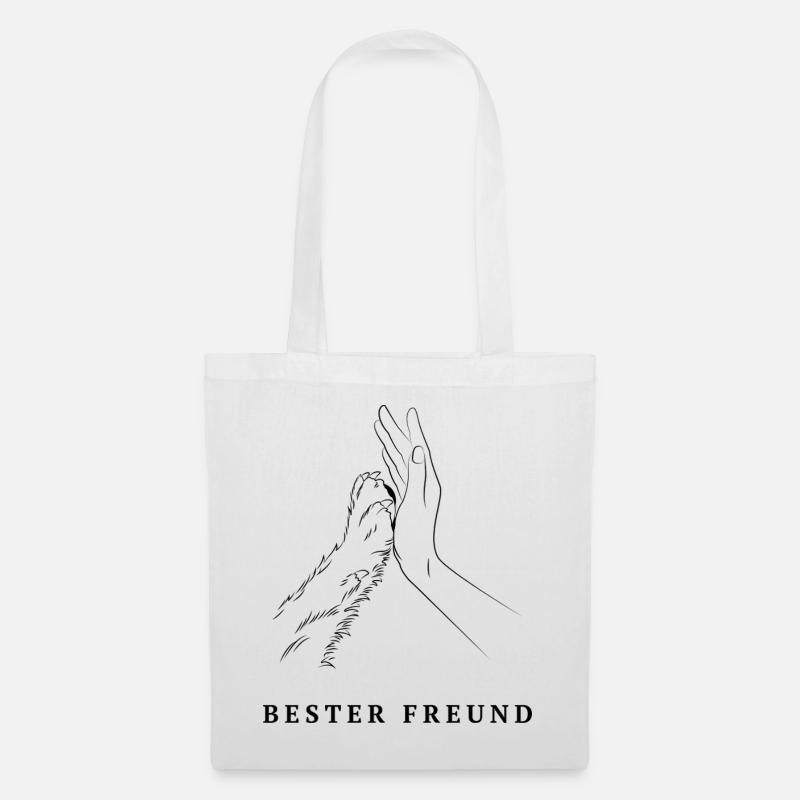 Bester Freund-Hund & Mensch Pfote , Dog Lover Gift - Stoffbeutel - Weiß