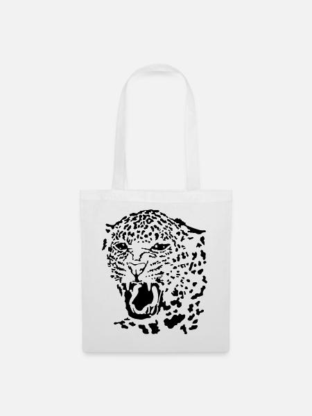 Leopard - Stoffbeutel - Weiß
