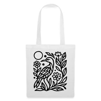 Mystic Owl Silhouette with Nature Lines Artwork - Tote Bag - white - Front