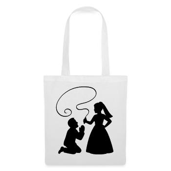 Coup de fouet du couple marié - Sac en tissu - blanc - Devant