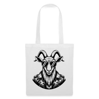 Cool billy goat with sunglasses – Line Art - Tote Bag - white - Front