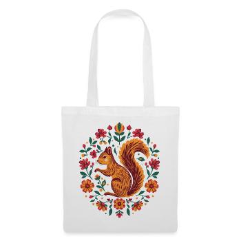 Squirrel in a wreath of flowers - Tote Bag - white - Front