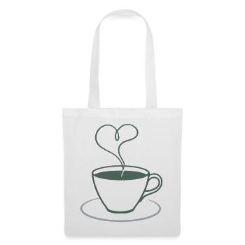 Herzdampf Kaffee Illustration - Stoffbeutel - Weiß - Vorne