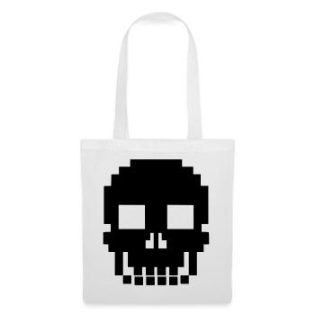 Pixel Totenkopf Skull Retro Game Over - Stoffbeutel - Weiß - Vorne