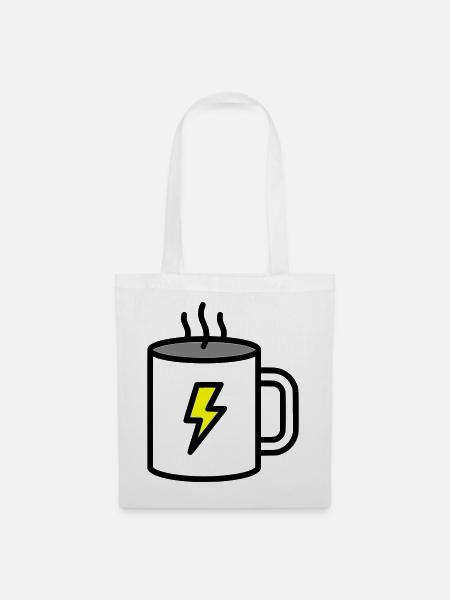 Starker Kaffee Tasse Strom - Stoffbeutel - Weiß