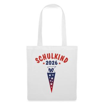 Schulkind 2026 - Schultüte - rot blau Farbverlauf - Stoffbeutel - Weiß - Vorne