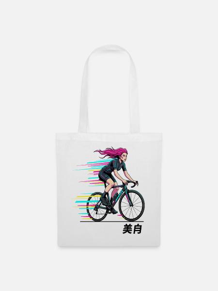 Neon-Sprint-Radfahrer - Stoffbeutel - Weiß