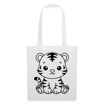 Cute Baby Tiger – Black & White Cub - Tote Bag - white - Front