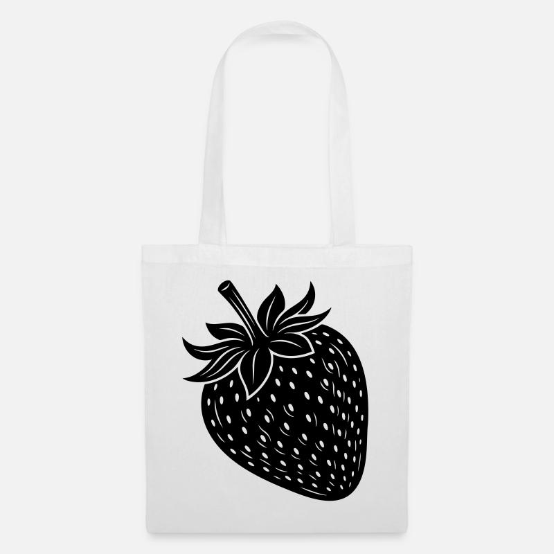 Strawberry Fruit Silhouette - Stoffbeutel - Weiß