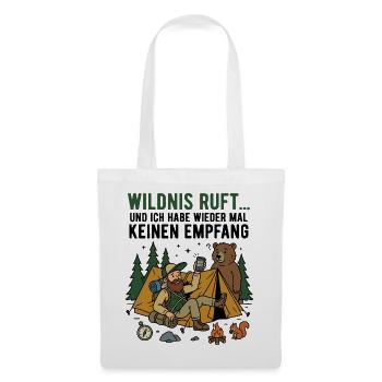 Waldcamp Abenteuer Bär und Hiker - Stoffbeutel - Weiß - Vorne
