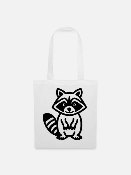 Waschbär - Stoffbeutel - Weiß