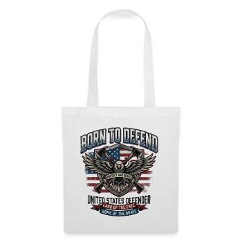 Born to Defend USA Eagle Emblem - Tote Bag - white - Front